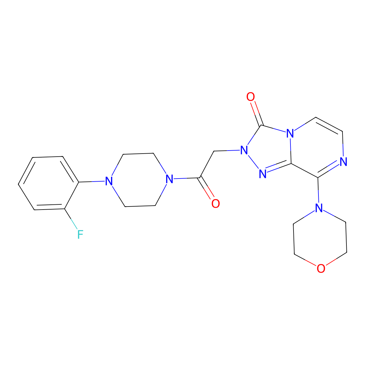2-(2-(4-(2-fluorophenyl)piperazin-1-yl)-2-oxoethyl)-8-morpholino-[1,2,4]triazolo[4,3-a]pyrazin-3(2H)-one molecular structure, CAS 1251682-21-9