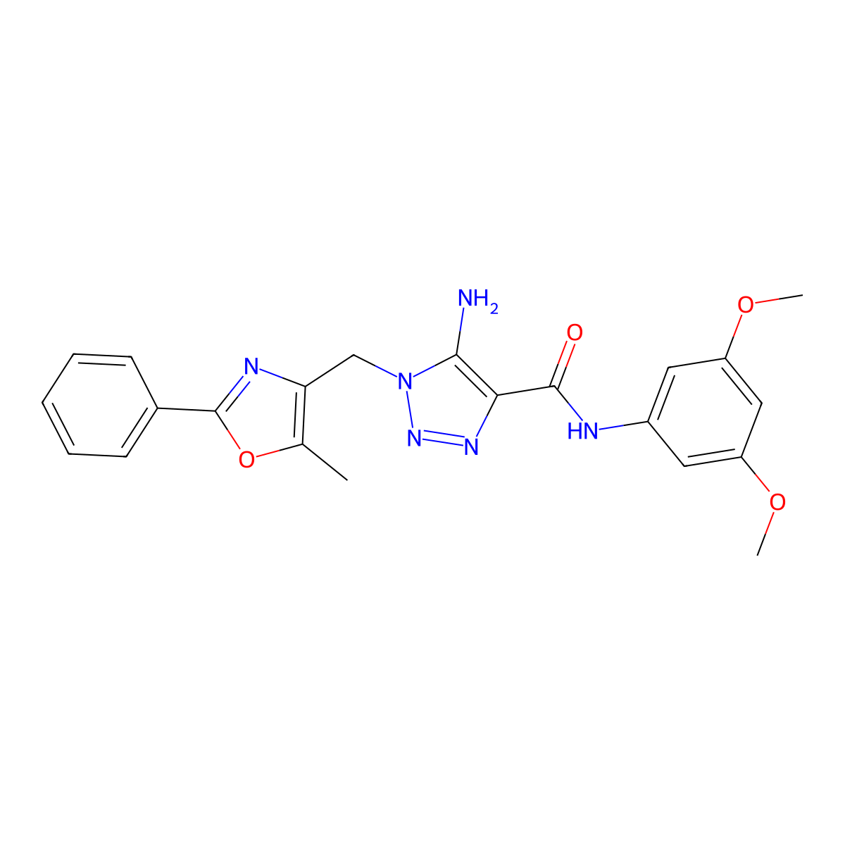 5-amino-N-(3,5-dimethoxyphenyl)-1-[(5-methyl-2-phenyl-1,3-oxazol-4-yl)methyl]-1H-1,2,3-triazole-4-carboxamide molecular structure, CAS 1251682-24-2