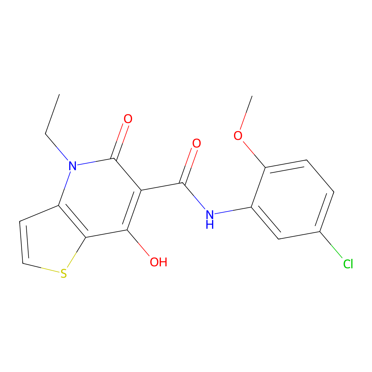 N-(5-chloro-2-methoxyphenyl)-4-ethyl-7-hydroxy-5-oxo-4,5-dihydrothieno[3,2-b]pyridine-6-carboxamide molecular structure, CAS 1251682-48-0