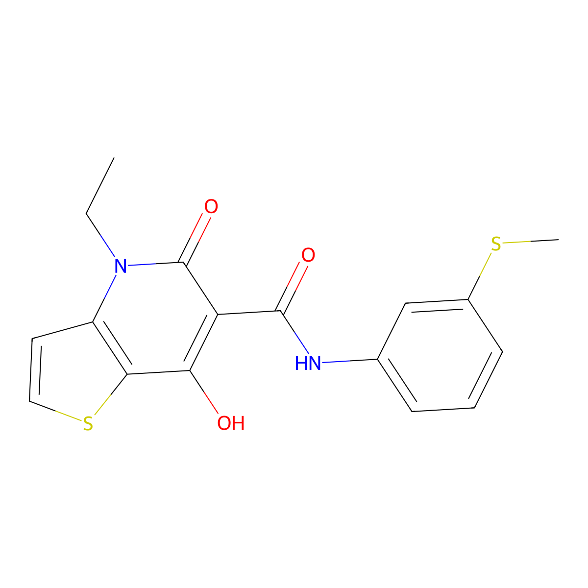 4-ethyl-7-hydroxy-N-[3-(methylsulfanyl)phenyl]-5-oxo-4H,5H-thieno[3,2-b]pyridine-6-carboxamide molecular structure, CAS 1251682-50-4