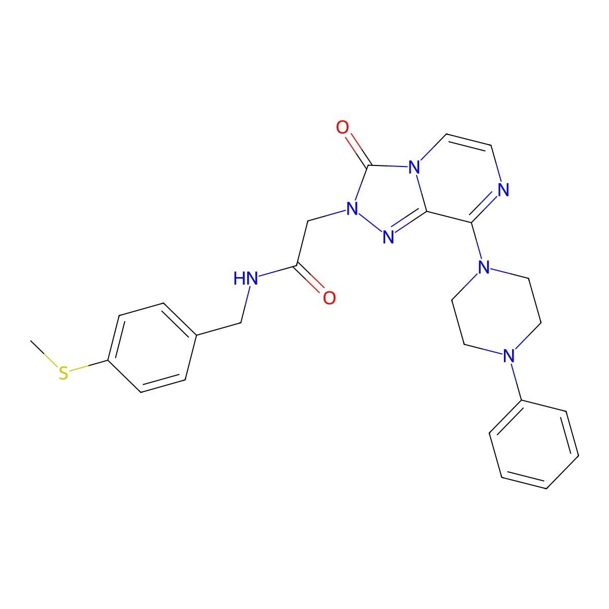 N-{[4-(methylsulfanyl)phenyl]methyl}-2-[3-oxo-8-(4-phenylpiperazin-1-yl)-2H,3H-[1,2,4]triazolo[4,3-a]pyrazin-2-yl]acetamide molecular structure, CAS 1251682-60-6