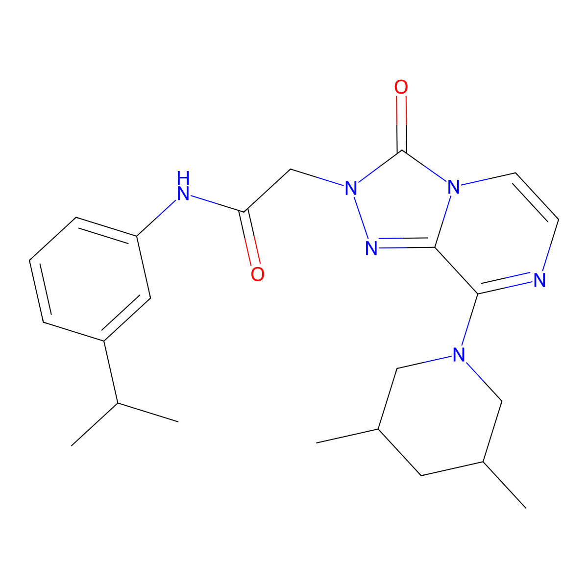 2-[8-(3,5-dimethylpiperidin-1-yl)-3-oxo-2H,3H-[1,2,4]triazolo[4,3-a]pyrazin-2-yl]-N-[3-(propan-2-yl)phenyl]acetamide molecular structure, CAS 1251682-67-3