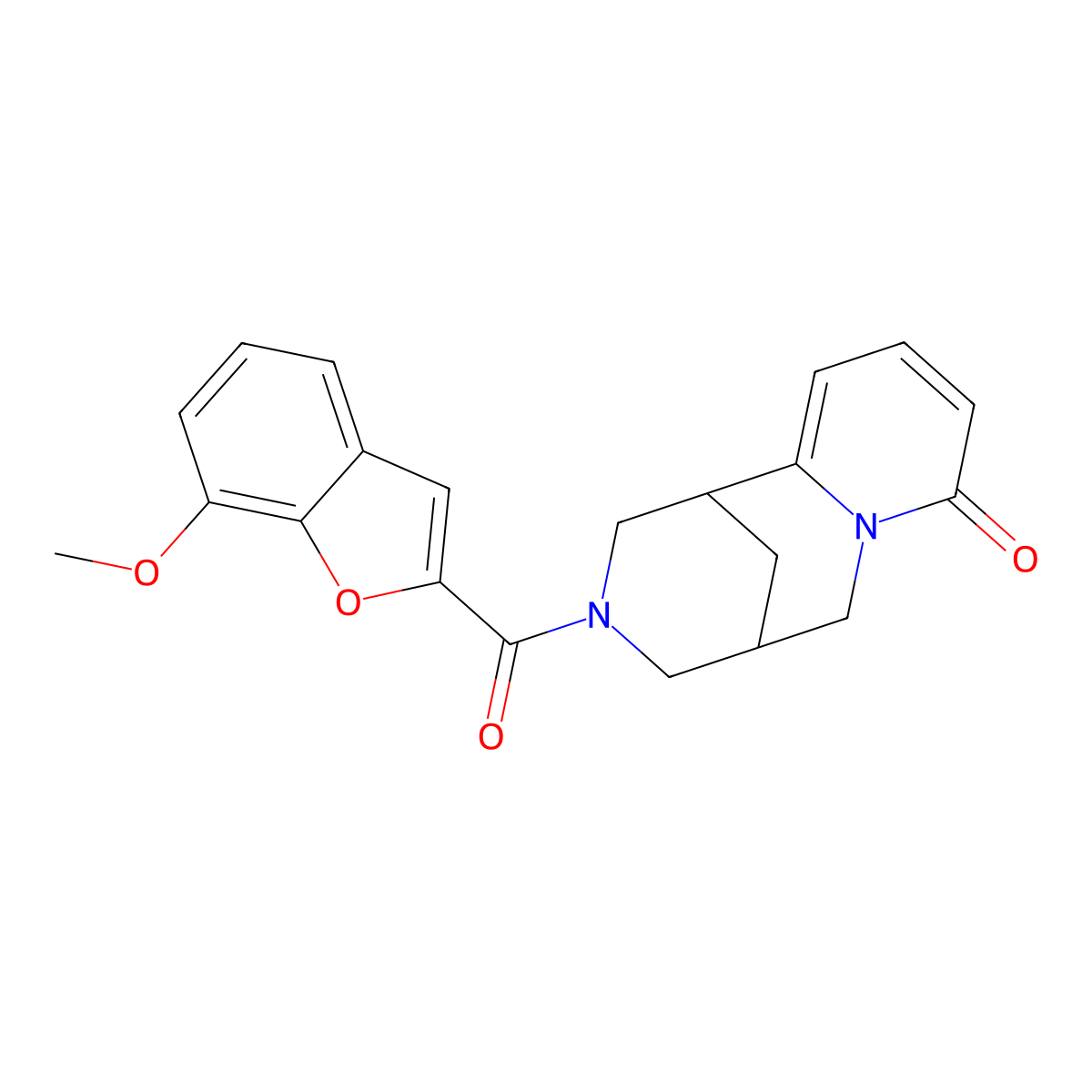 3-(7-methoxybenzofuran-2-carbonyl)-3,4,5,6-tetrahydro-1H-1,5-methanopyrido[1,2-a][1,5]diazocin-8(2H)-one molecular structure, CAS 1251682-78-6
