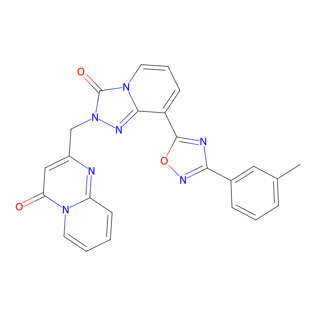 2-((3-oxo-8-(3-(m-tolyl)-1,2,4-oxadiazol-5-yl)-[1,2,4]triazolo[4,3-a]pyridin-2(3H)-yl)methyl)-4H-pyrido[1,2-a]pyrimidin-4-one molecular structure, CAS 1251682-79-7