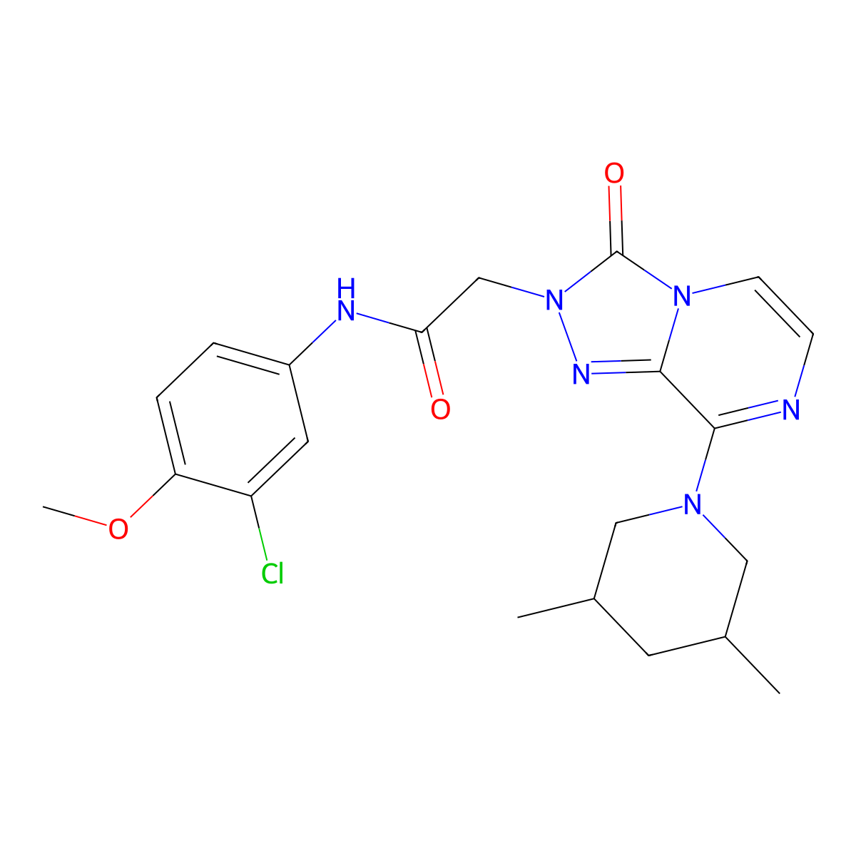 N-(3-chloro-4-methoxyphenyl)-2-[8-(3,5-dimethylpiperidin-1-yl)-3-oxo-2H,3H-[1,2,4]triazolo[4,3-a]pyrazin-2-yl]acetamide molecular structure, CAS 1251682-97-9