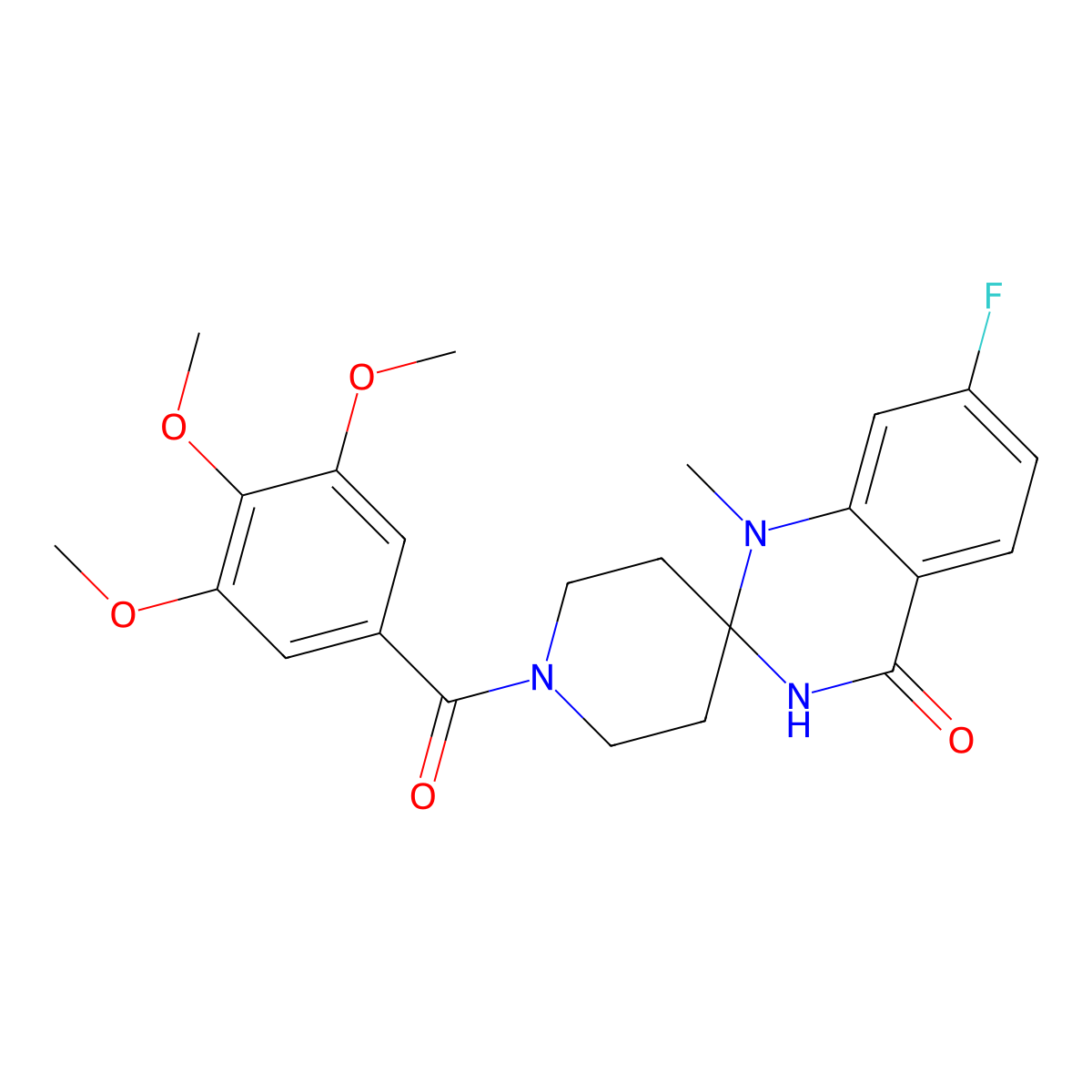7'-fluoro-1'-methyl-1-(3,4,5-trimethoxybenzoyl)-1'H-spiro[piperidine-4,2'-quinazolin]-4'(3'H)-one molecular structure, CAS 1251683-24-5