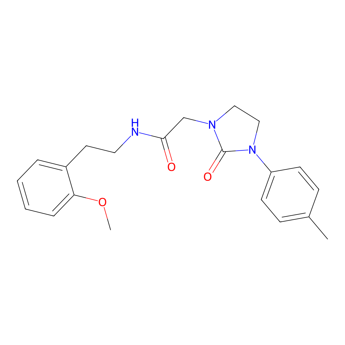 N-(2-methoxyphenethyl)-2-(2-oxo-3-(p-tolyl)imidazolidin-1-yl)acetamide molecular structure, CAS 1251683-36-9