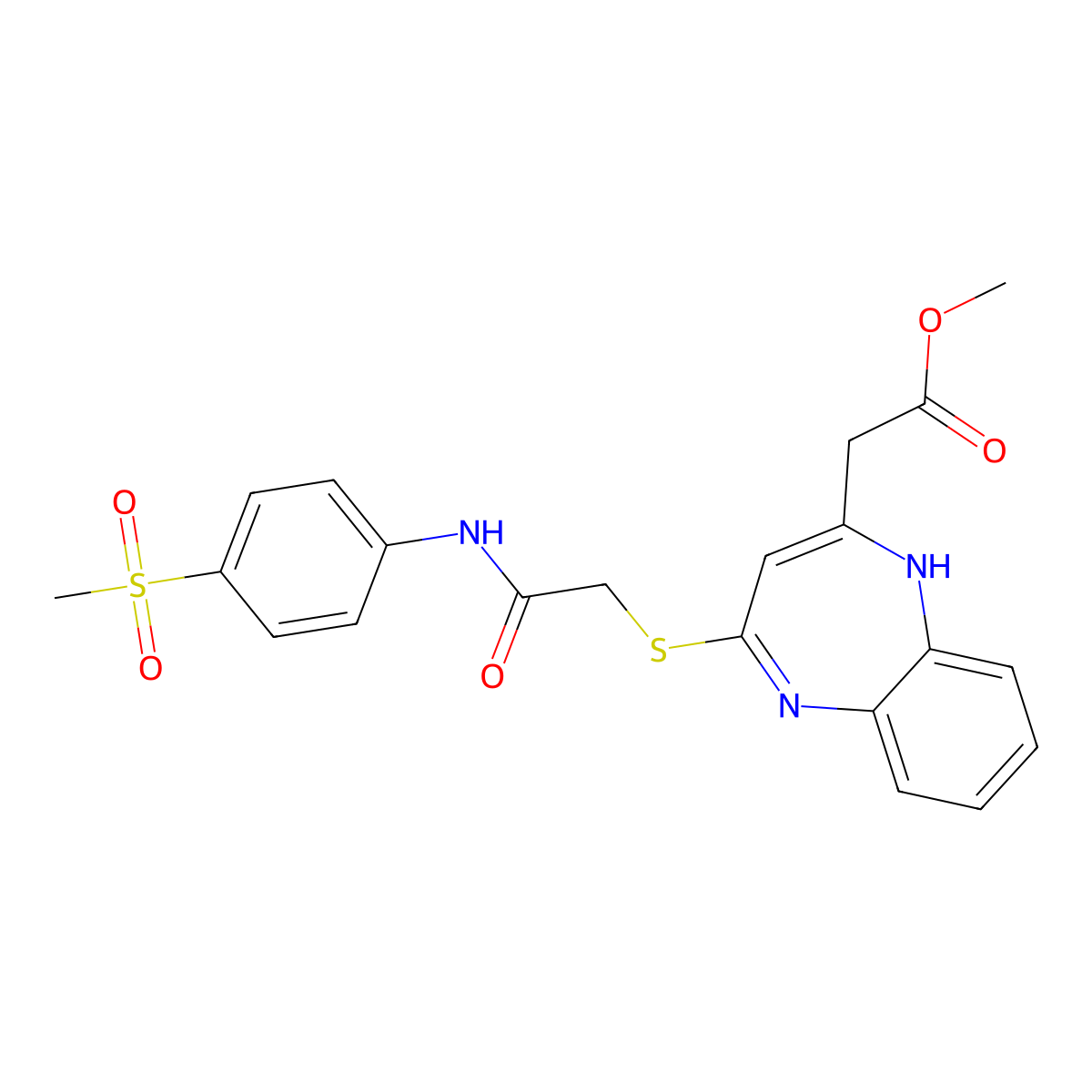 methyl 2-[4-({[(4-methanesulfonylphenyl)carbamoyl]methyl}sulfanyl)-1H-1,5-benzodiazepin-2-yl]acetate molecular structure, CAS 1251683-42-7