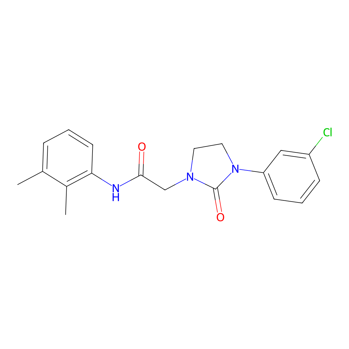 2-[3-(3-chlorophenyl)-2-oxoimidazolidin-1-yl]-N-(2,3-dimethylphenyl)acetamide molecular structure, CAS 1251683-44-9