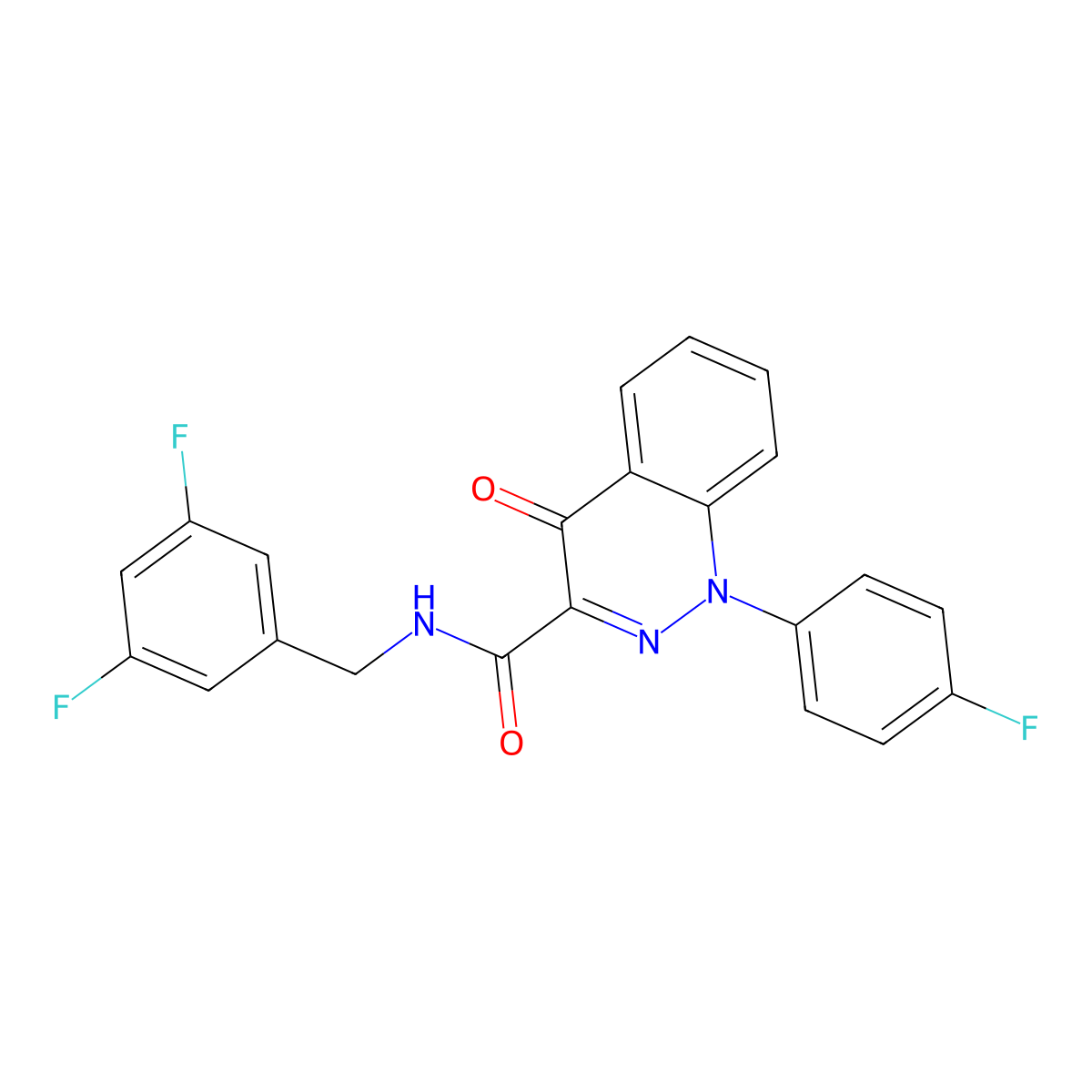 N-[(3,5-difluorophenyl)methyl]-1-(4-fluorophenyl)-4-oxo-1,4-dihydrocinnoline-3-carboxamide molecular structure, CAS 1251683-46-1