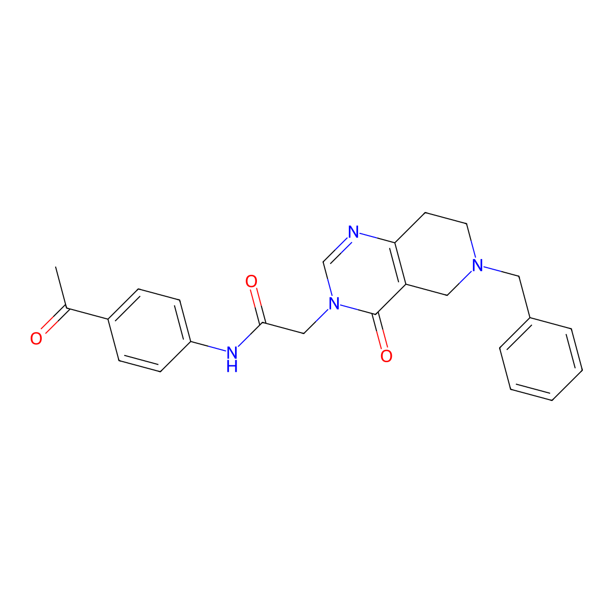 N-(4-acetylphenyl)-2-(6-benzyl-4-oxo-5,6,7,8-tetrahydropyrido[4,3-d]pyrimidin-3(4H)-yl)acetamide molecular structure, CAS 1251683-52-9