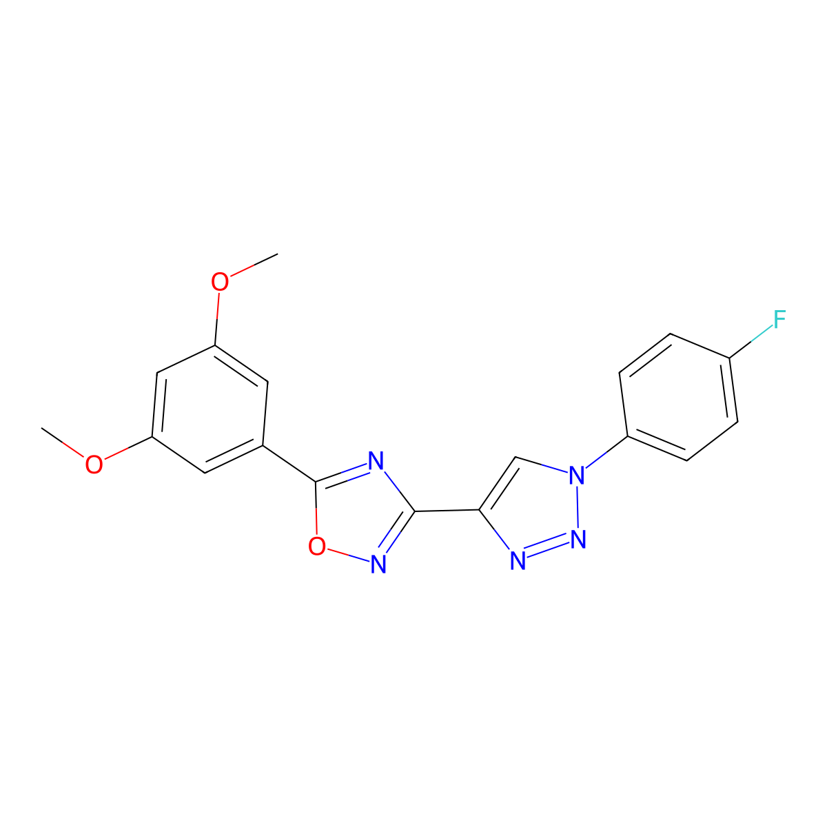 5-(3,5-dimethoxyphenyl)-3-[1-(4-fluorophenyl)-1H-1,2,3-triazol-4-yl]-1,2,4-oxadiazole molecular structure, CAS 1251683-53-0