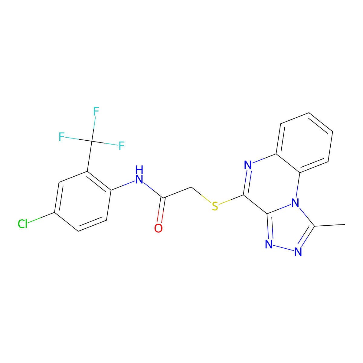 N-(4-chloro-2-(trifluoromethyl)phenyl)-2-((1-methyl-[1,2,4]triazolo[4,3-a]quinoxalin-4-yl)thio)acetamide molecular structure, CAS 1251683-62-1