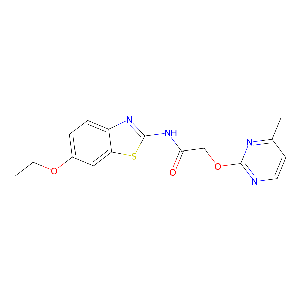 N-(6-ethoxybenzo[d]thiazol-2-yl)-2-((4-methylpyrimidin-2-yl)oxy)acetamide molecular structure, CAS 1251683-65-4