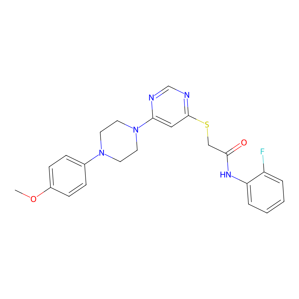 N-(2-fluorophenyl)-2-({6-[4-(4-methoxyphenyl)piperazin-1-yl]pyrimidin-4-yl}sulfanyl)acetamide molecular structure, CAS 1251683-71-2