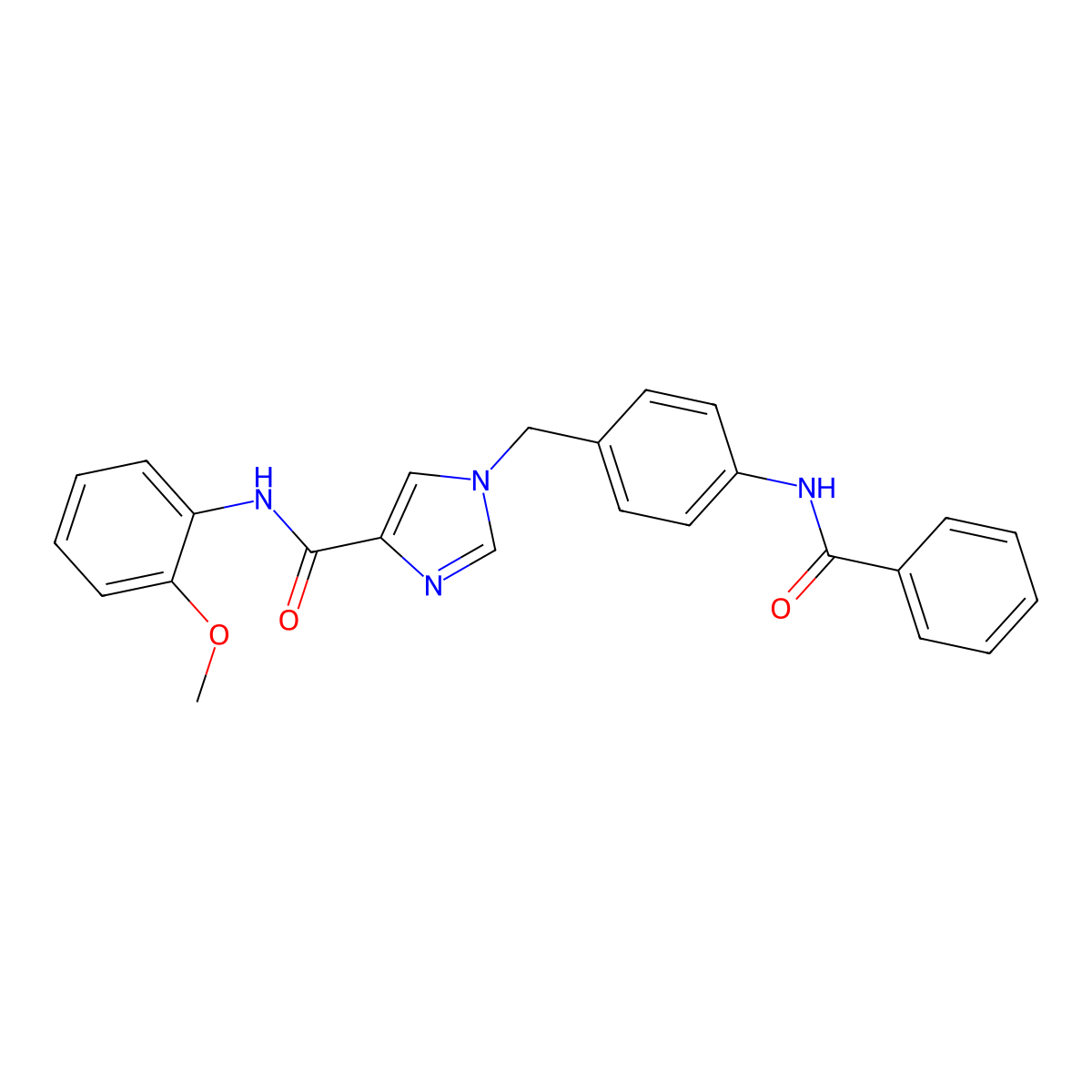 1-(4-benzamidobenzyl)-N-(2-methoxyphenyl)-1H-imidazole-4-carboxamide molecular structure, CAS 1251683-80-3