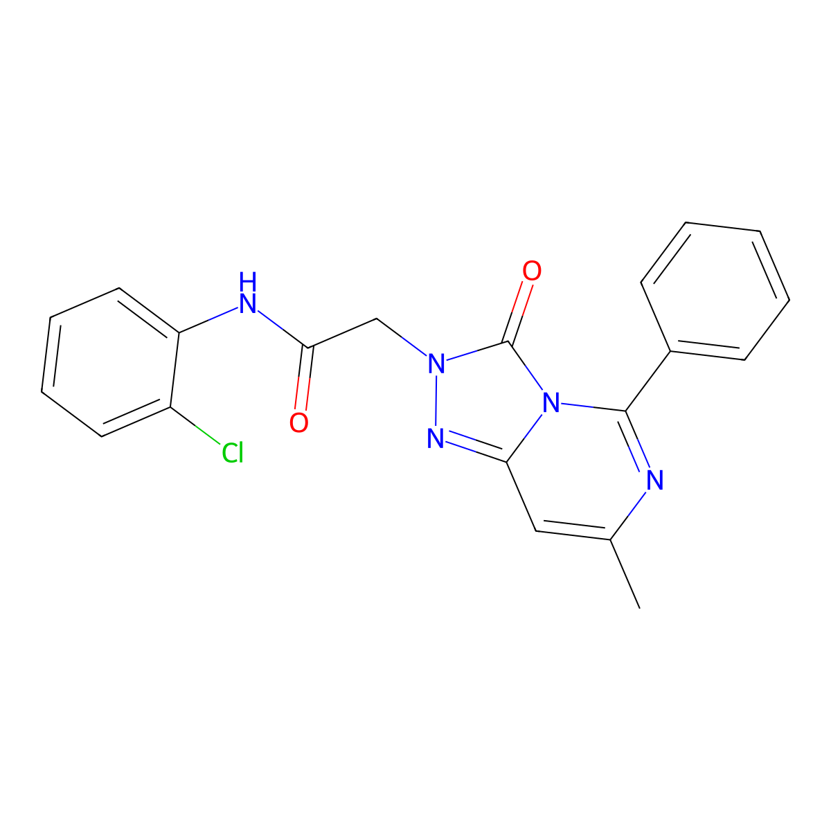 N-(2-chlorophenyl)-2-{7-methyl-3-oxo-5-phenyl-2H,3H-[1,2,4]triazolo[4,3-c]pyrimidin-2-yl}acetamide molecular structure, CAS 1251683-87-0