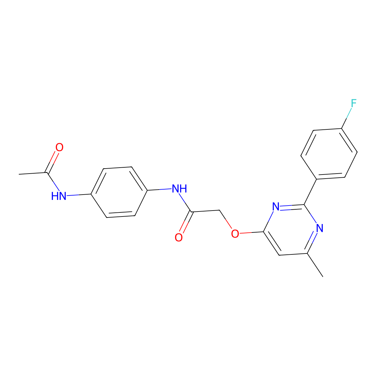 N-(4-acetamidophenyl)-2-{[2-(4-fluorophenyl)-6-methylpyrimidin-4-yl]oxy}acetamide molecular structure, CAS 1251683-96-1