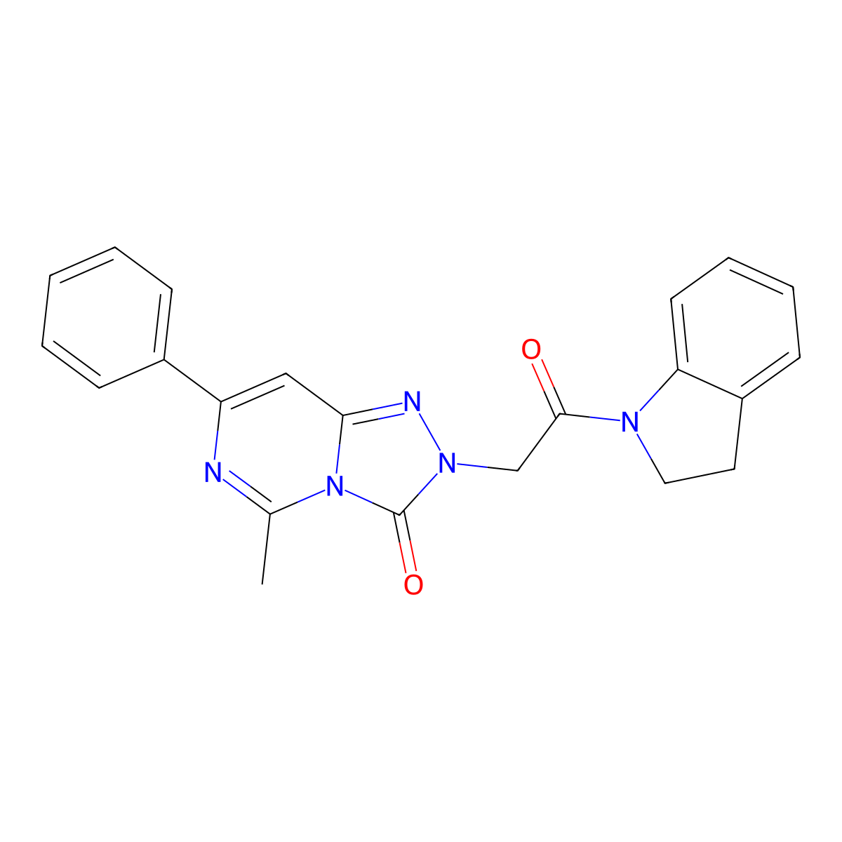2-[2-(2,3-dihydro-1H-indol-1-yl)-2-oxoethyl]-5-methyl-7-phenyl[1,2,4]triazolo[4,3-c]pyrimidin-3(2H)-one molecular structure, CAS 1251683-98-3