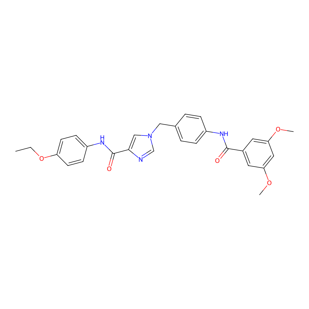 1-(4-(3,5-dimethoxybenzamido)benzyl)-N-(4-ethoxyphenyl)-1H-imidazole-4-carboxamide molecular structure, CAS 1251684-09-9