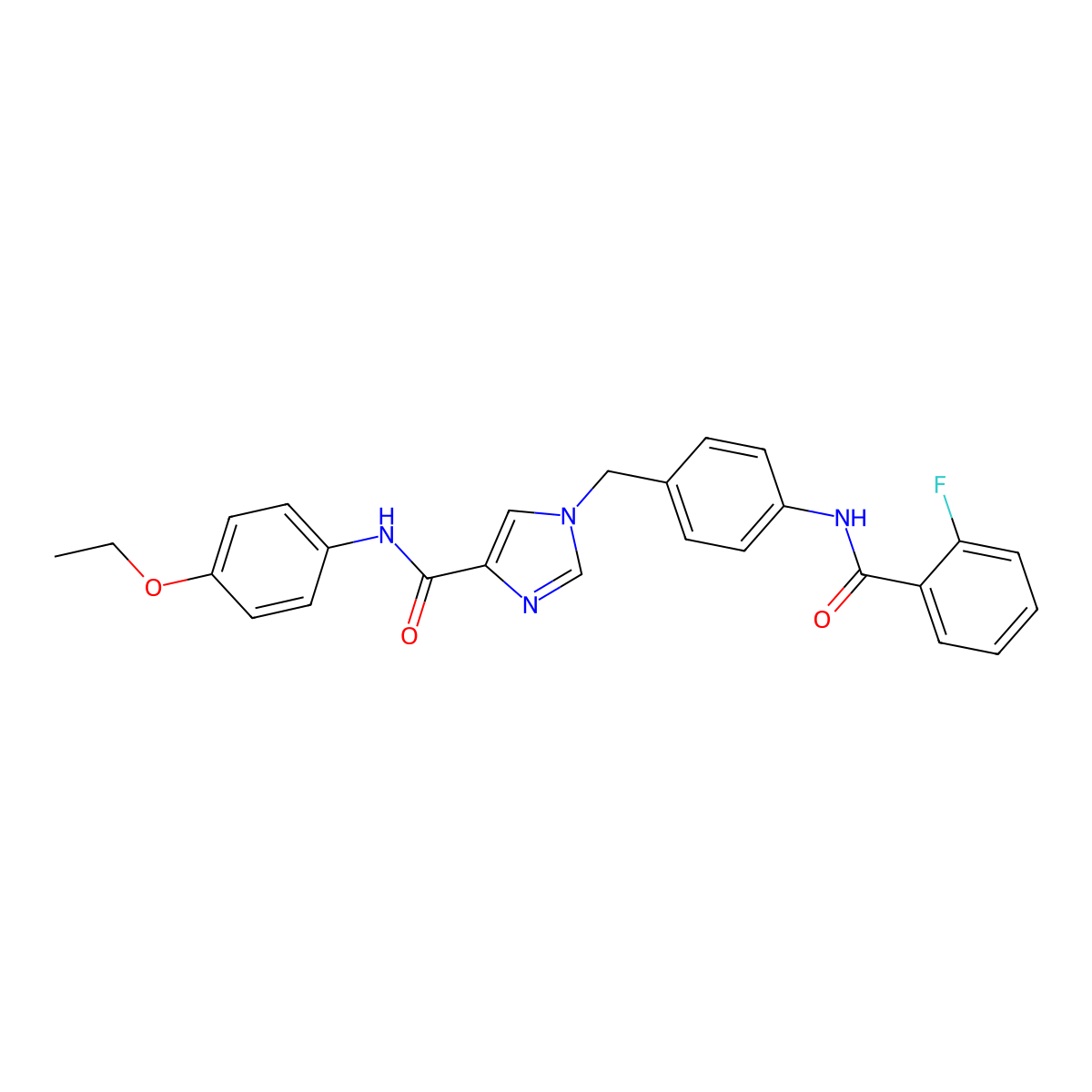 N-(4-ethoxyphenyl)-1-(4-(2-fluorobenzamido)benzyl)-1H-imidazole-4-carboxamide molecular structure, CAS 1251684-13-5