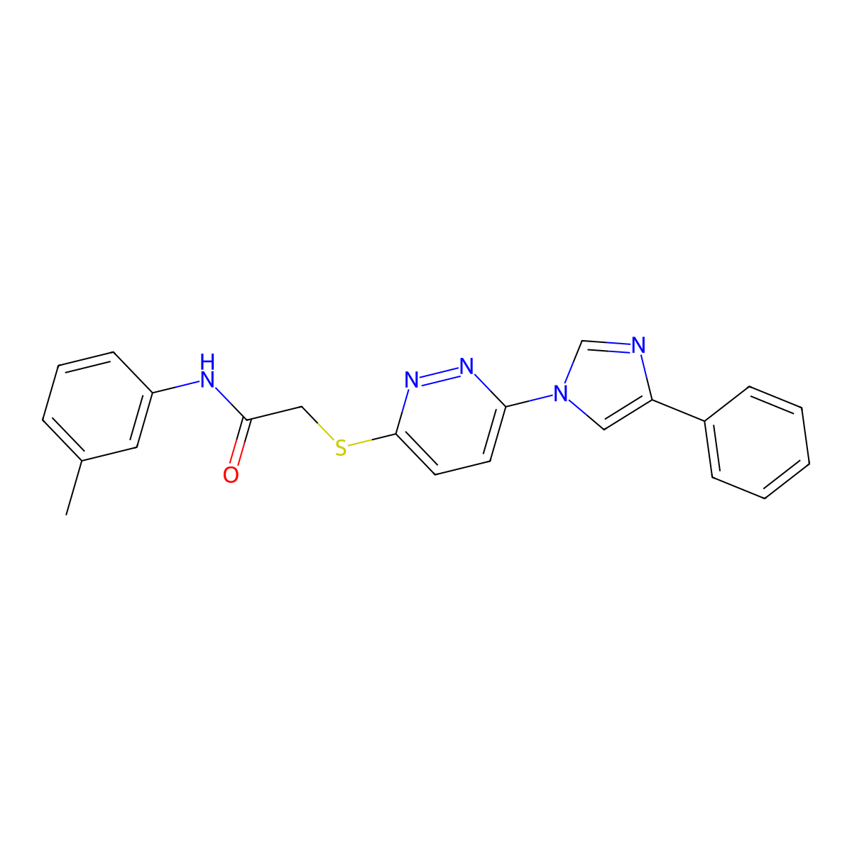 2-((6-(4-phenyl-1H-imidazol-1-yl)pyridazin-3-yl)thio)-N-(m-tolyl)acetamide molecular structure, CAS 1251684-21-5