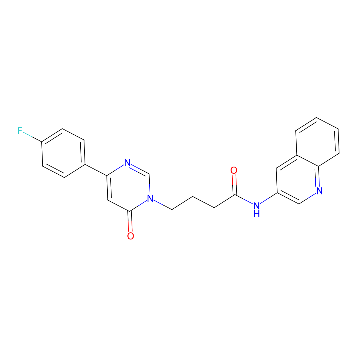 4-(4-(4-fluorophenyl)-6-oxopyrimidin-1(6H)-yl)-N-(quinolin-3-yl)butanamide molecular structure, CAS 1251684-29-3