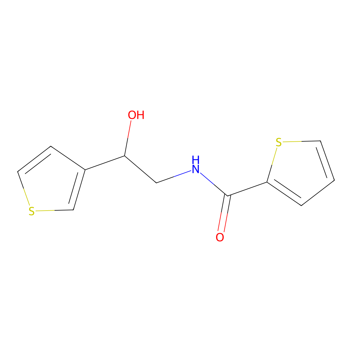 N-(2-hydroxy-2-(thiophen-3-yl)ethyl)thiophene-2-carboxamide molecular structure, CAS 1251684-32-8