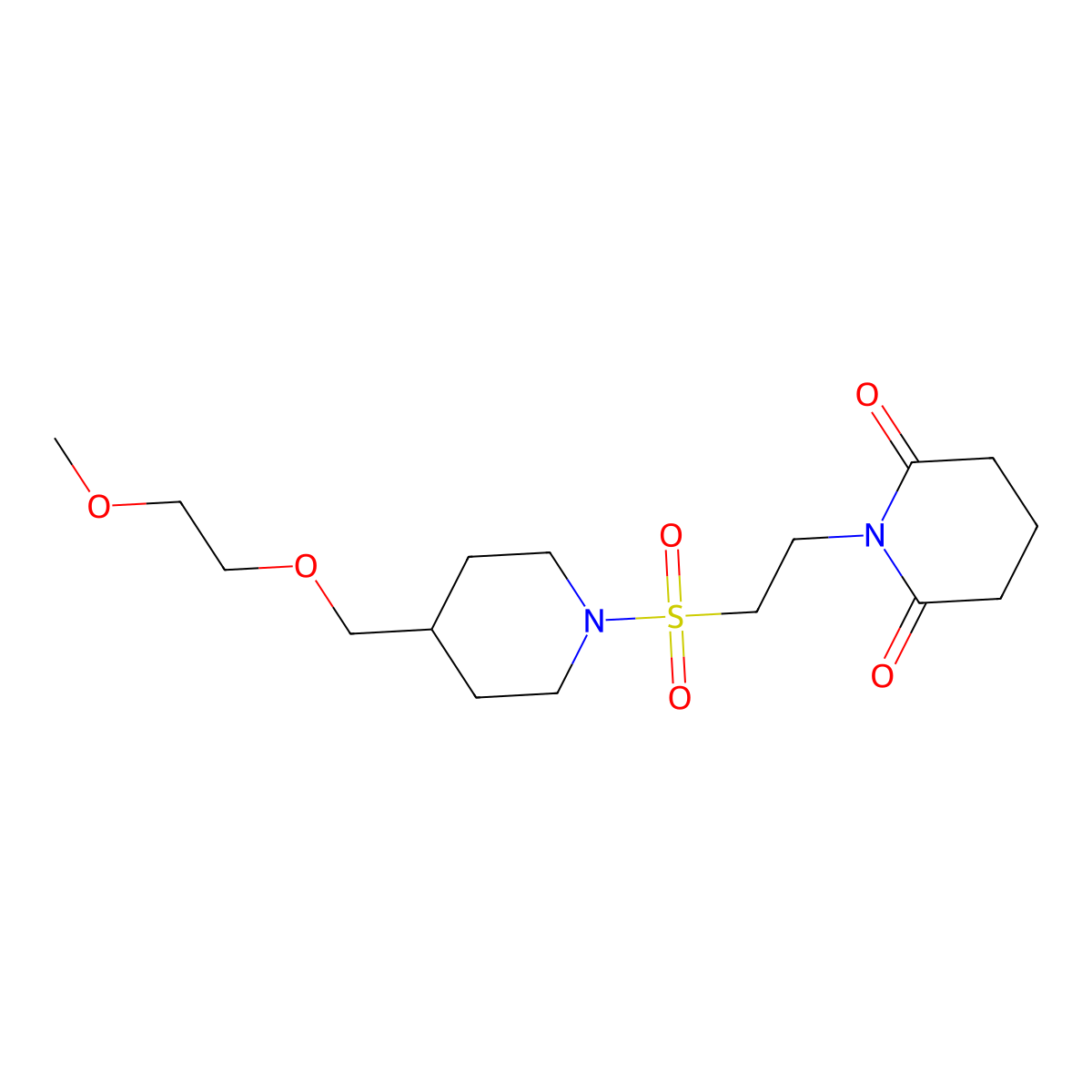 1-(2-((4-((2-Methoxyethoxy)methyl)piperidin-1-yl)sulfonyl)ethyl)piperidine-2,6-dione molecular structure, CAS 1251684-44-2