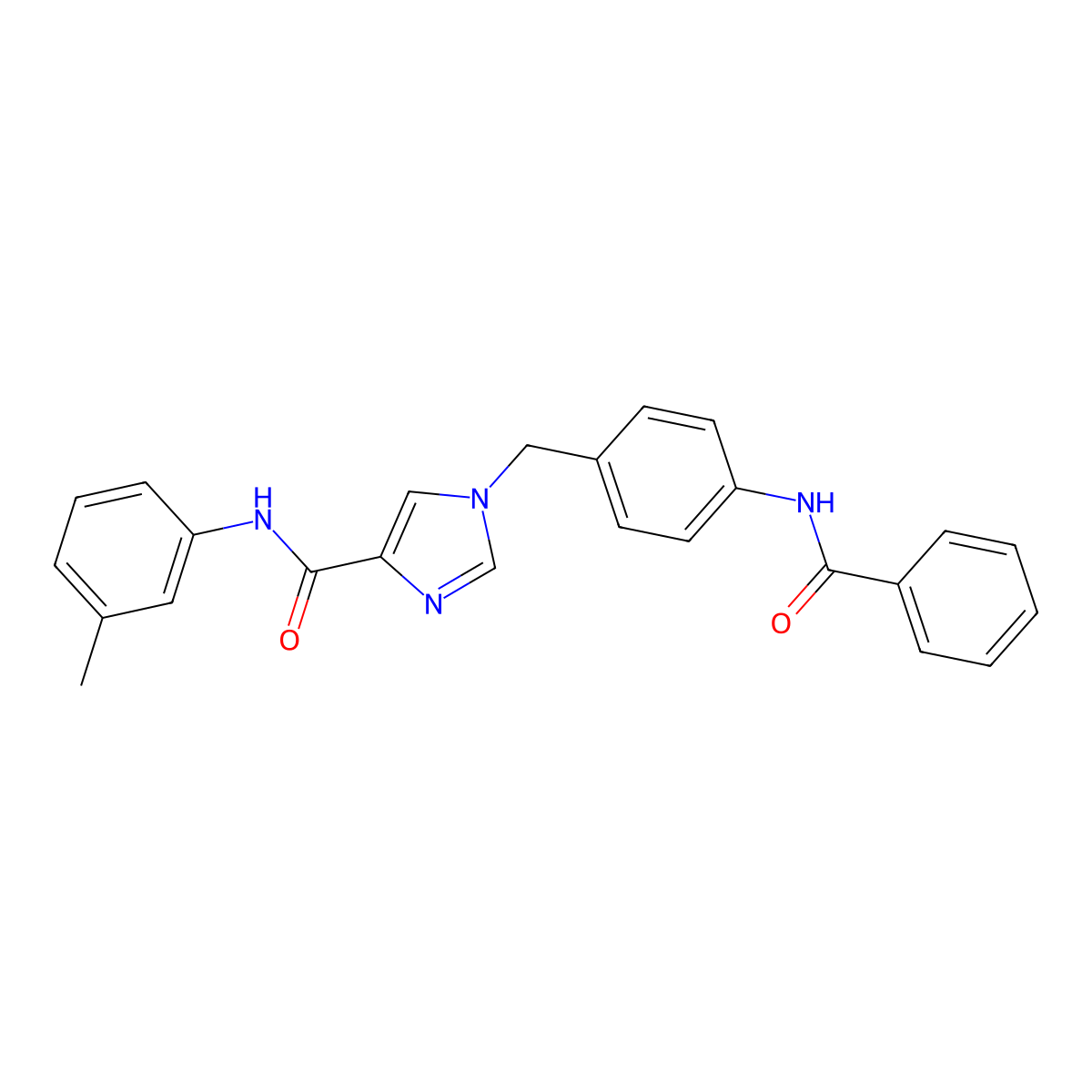 1-(4-benzamidobenzyl)-N-(m-tolyl)-1H-imidazole-4-carboxamide molecular structure, CAS 1251684-59-9