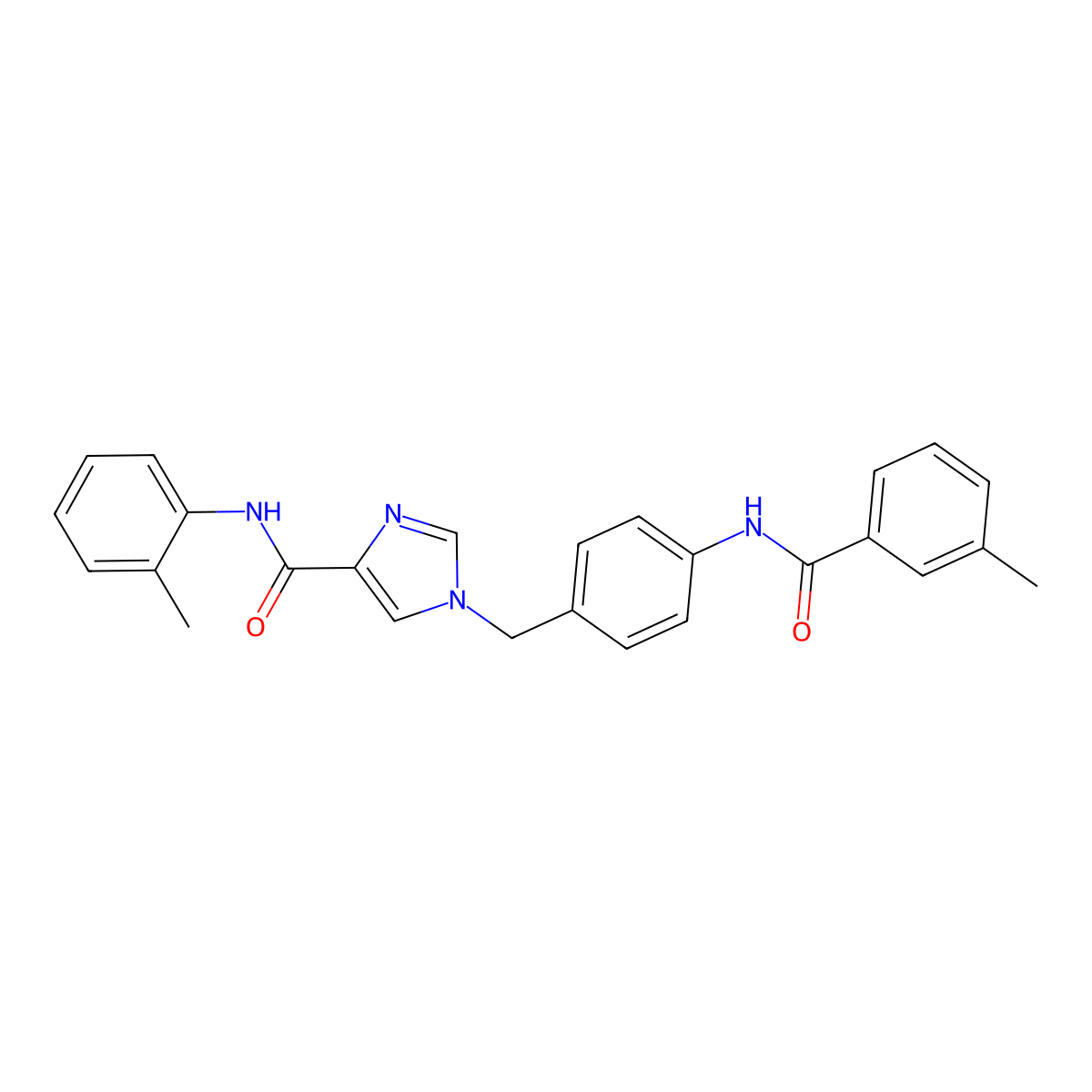 1-{[4-(3-methylbenzamido)phenyl]methyl}-N-(2-methylphenyl)-1H-imidazole-4-carboxamide molecular structure, CAS 1251684-65-7
