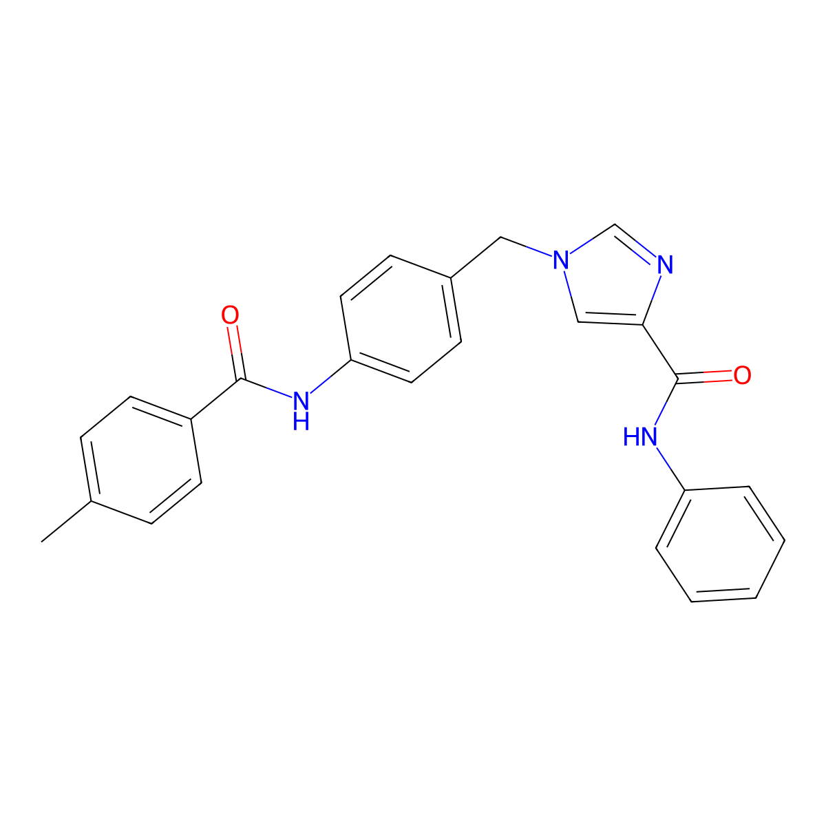 1-(4-(4-methylbenzamido)benzyl)-N-phenyl-1H-imidazole-4-carboxamide molecular structure, CAS 1251684-73-7