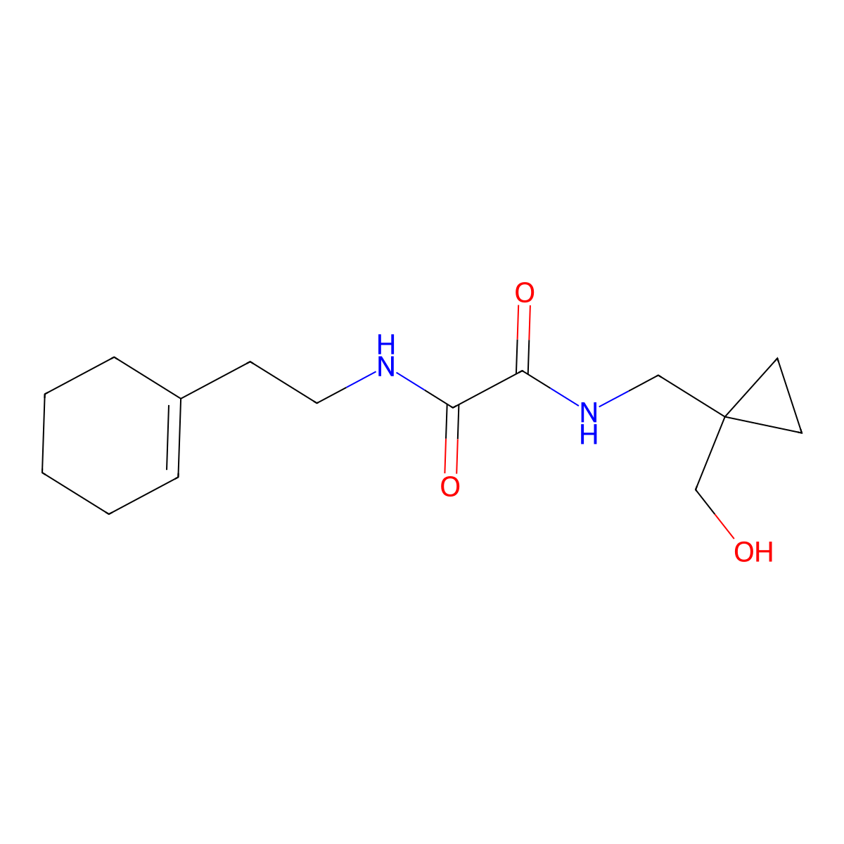 N1-(2-(cyclohex-1-en-1-yl)ethyl)-N2-((1-(hydroxymethyl)cyclopropyl)methyl)oxalamide molecular structure, CAS 1251684-92-0