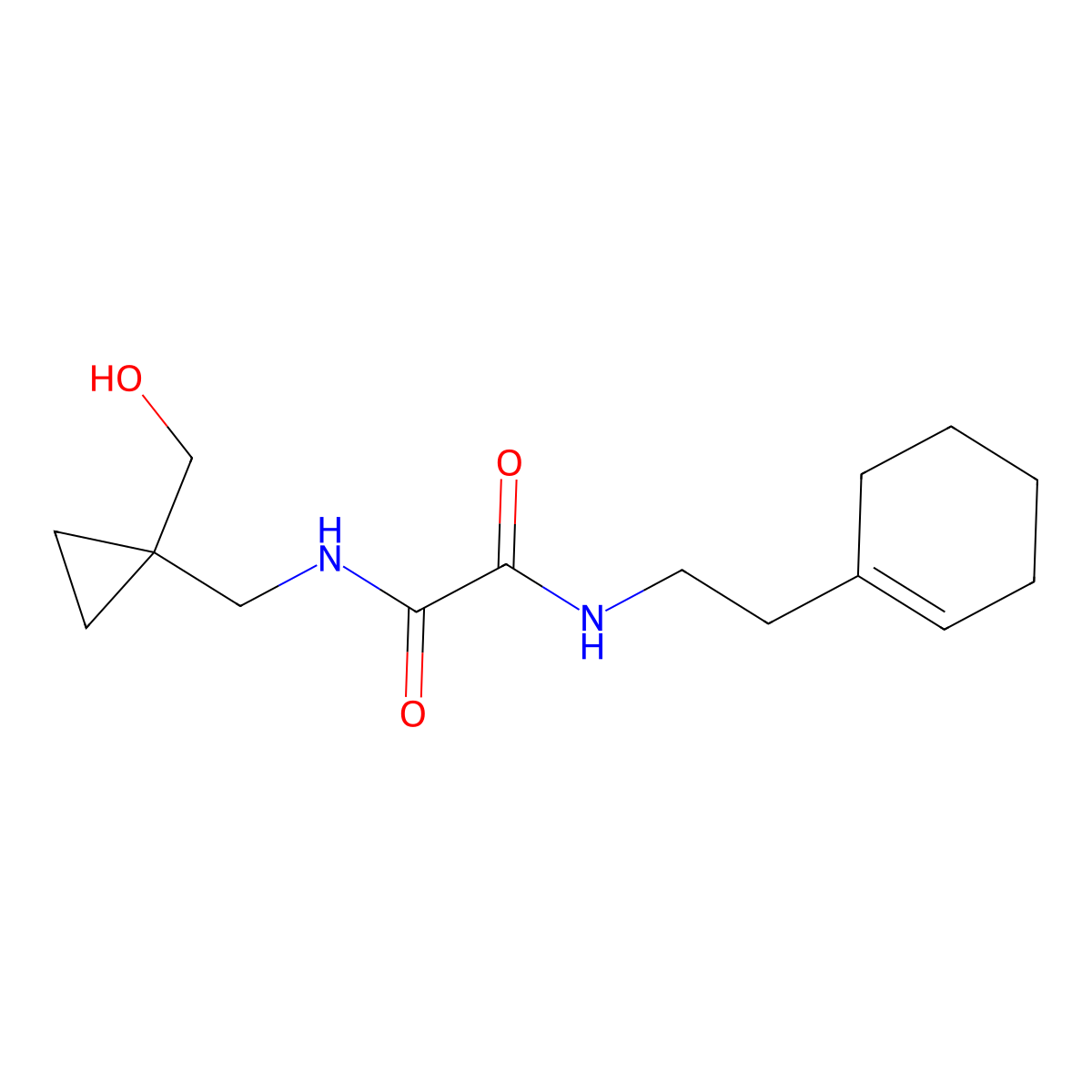 N1-(2-(cyclohex-1-en-1-yl)ethyl)-N2-((1-(hydroxymethyl)cyclopropyl)methyl)oxalamide molecular structure, CAS 1251684-92-0