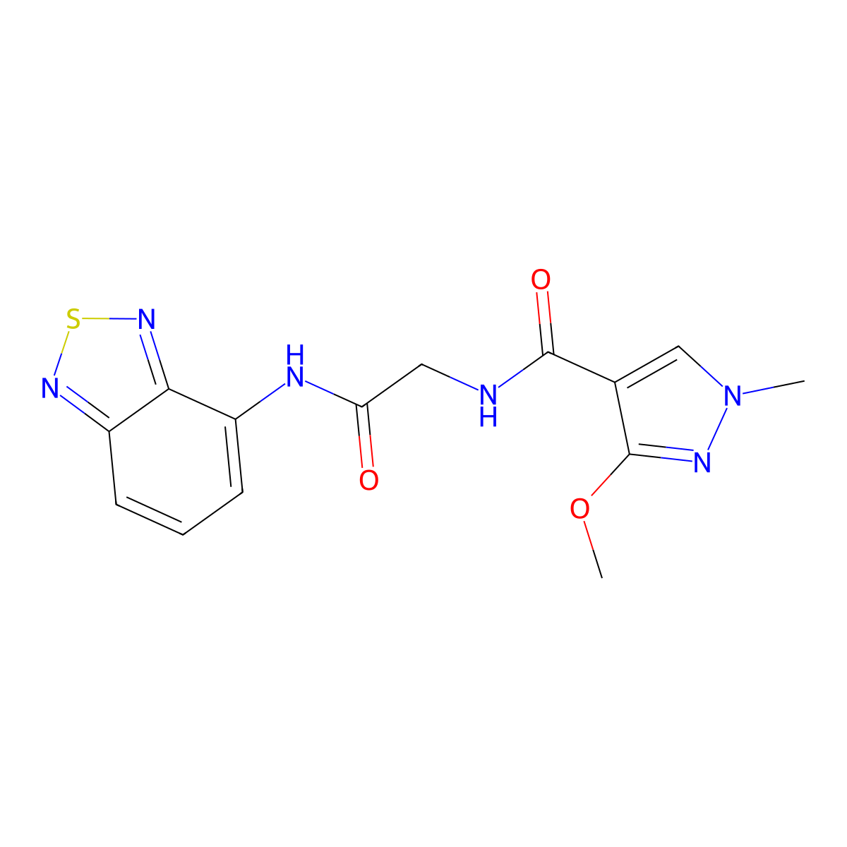 N-(2-(benzo[c][1,2,5]thiadiazol-4-ylamino)-2-oxoethyl)-3-methoxy-1-methyl-1H-pyrazole-4-carboxamide molecular structure, CAS 1251684-94-2