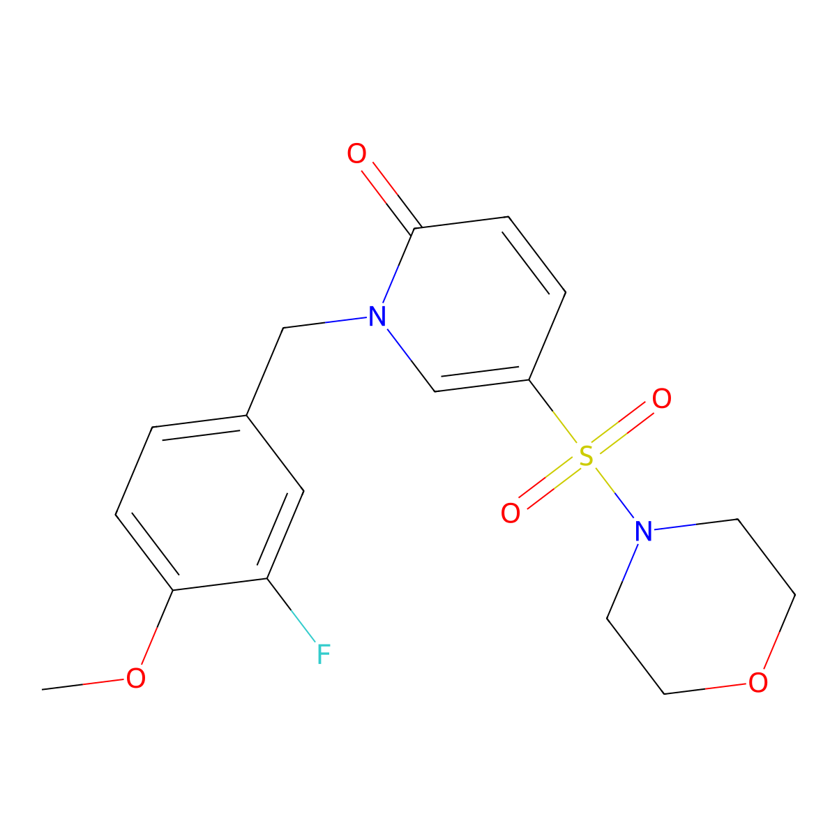 1-(3-fluoro-4-methoxybenzyl)-5-(morpholinosulfonyl)pyridin-2(1H)-one molecular structure, CAS 1251685-00-3