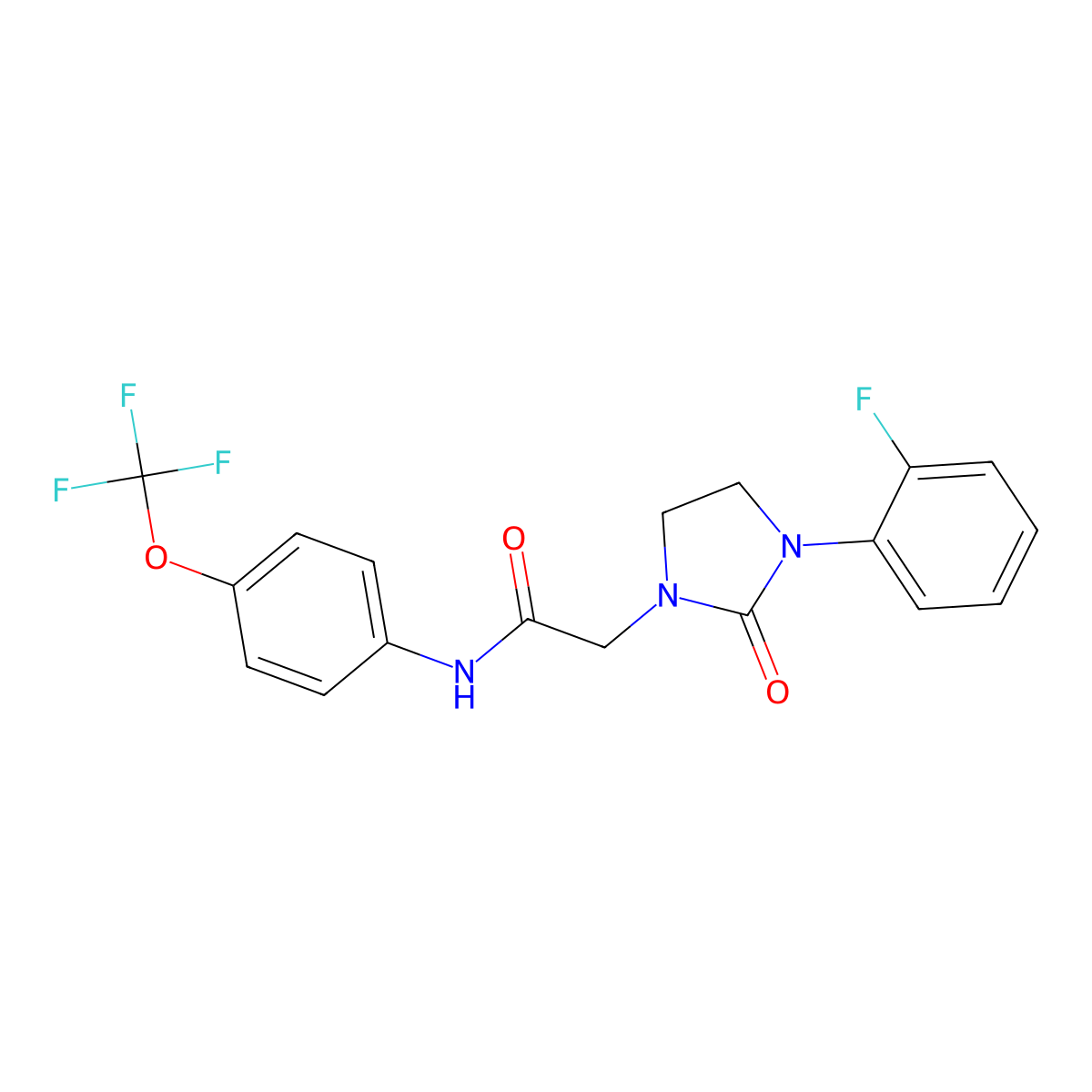 2-[3-(2-fluorophenyl)-2-oxoimidazolidin-1-yl]-N-[4-(trifluoromethoxy)phenyl]acetamide molecular structure, CAS 1251685-14-9