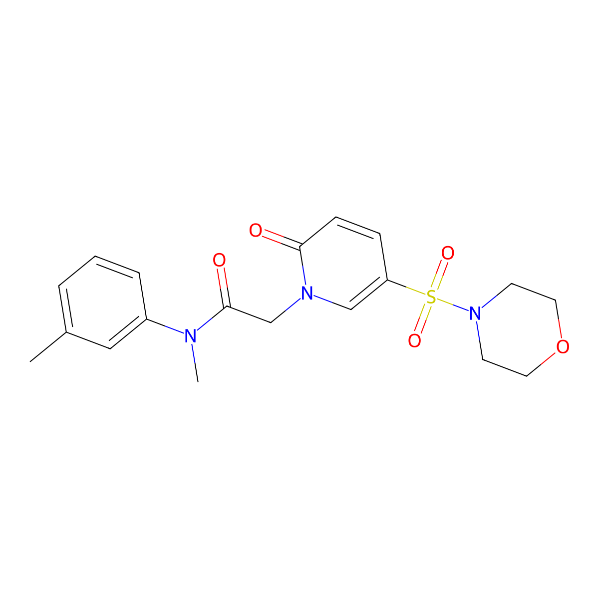 N-methyl-N-(3-methylphenyl)-2-[5-(morpholine-4-sulfonyl)-2-oxo-1,2-dihydropyridin-1-yl]acetamide molecular structure, CAS 1251685-18-3