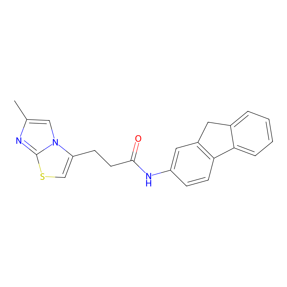 N-(9H-fluoren-2-yl)-3-(6-methylimidazo[2,1-b]thiazol-3-yl)propanamide molecular structure, CAS 1251685-22-9