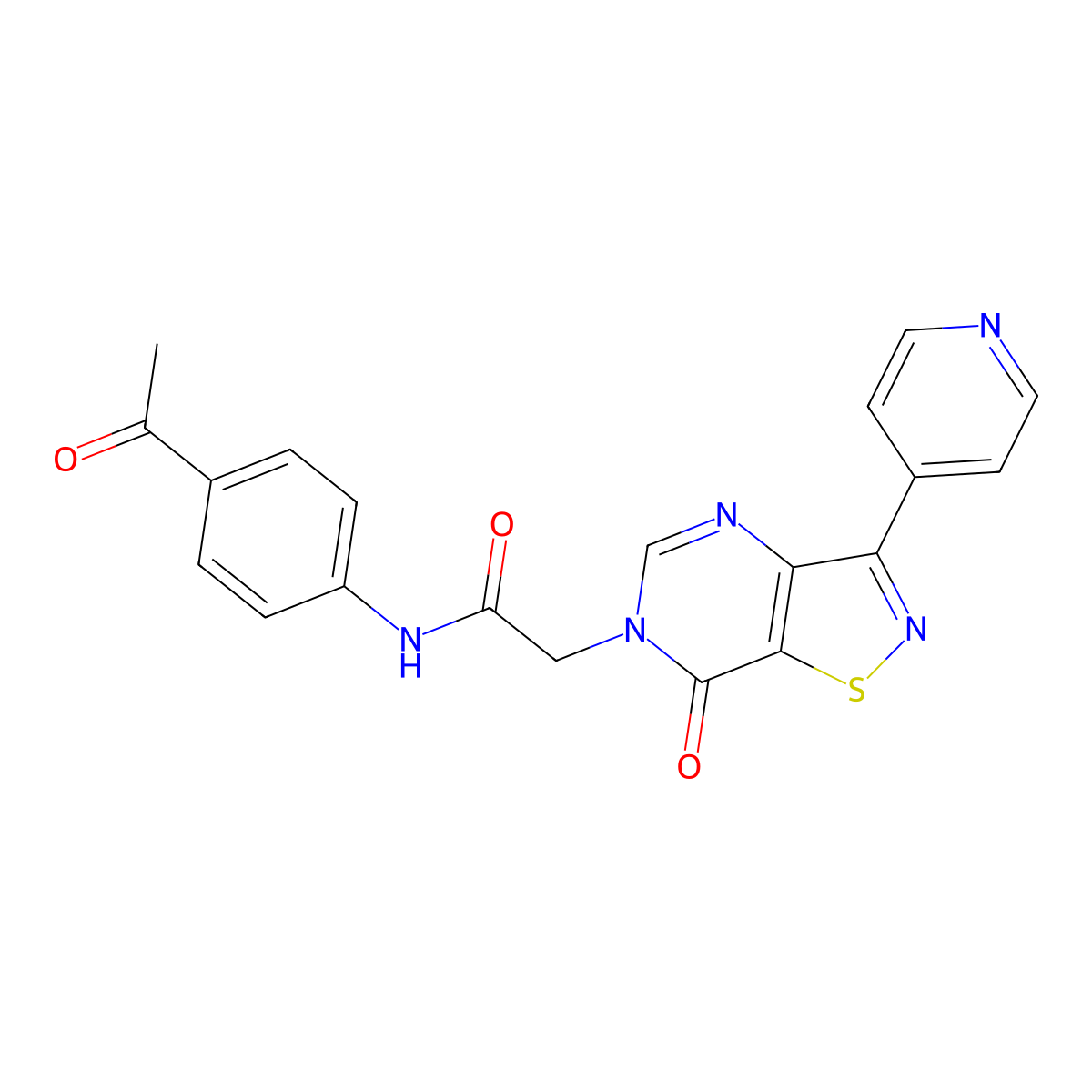 N-(4-acetylphenyl)-2-(7-oxo-3-(pyridin-4-yl)isothiazolo[4,5-d]pyrimidin-6(7H)-yl)acetamide molecular structure, CAS 1251685-24-1