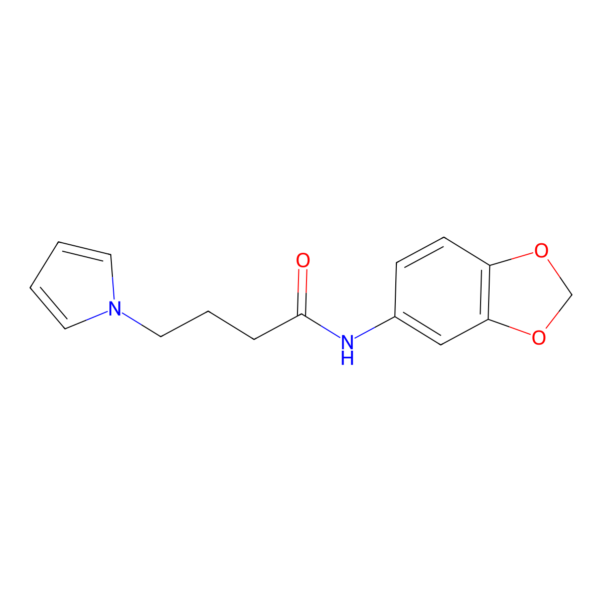 N-(benzo[d][1,3]dioxol-5-yl)-4-(1H-pyrrol-1-yl)butanamide molecular structure, CAS 1251685-33-2