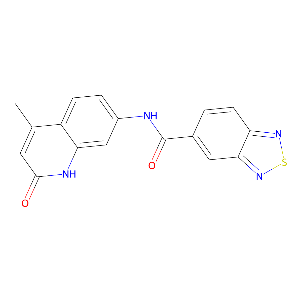 N-(4-methyl-2-oxo-1,2-dihydroquinolin-7-yl)benzo[c][1,2,5]thiadiazole-5-carboxamide molecular structure, CAS 1251685-37-6