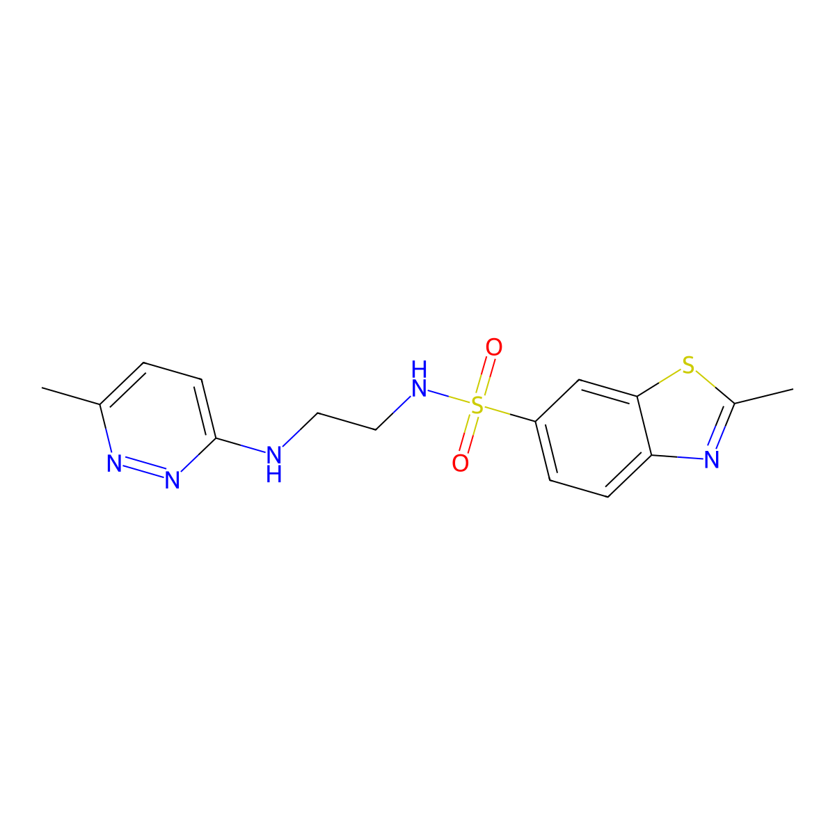 2-methyl-N-(2-((6-methylpyridazin-3-yl)amino)ethyl)benzo[d]thiazole-6-sulfonamide molecular structure, CAS 1251685-39-8