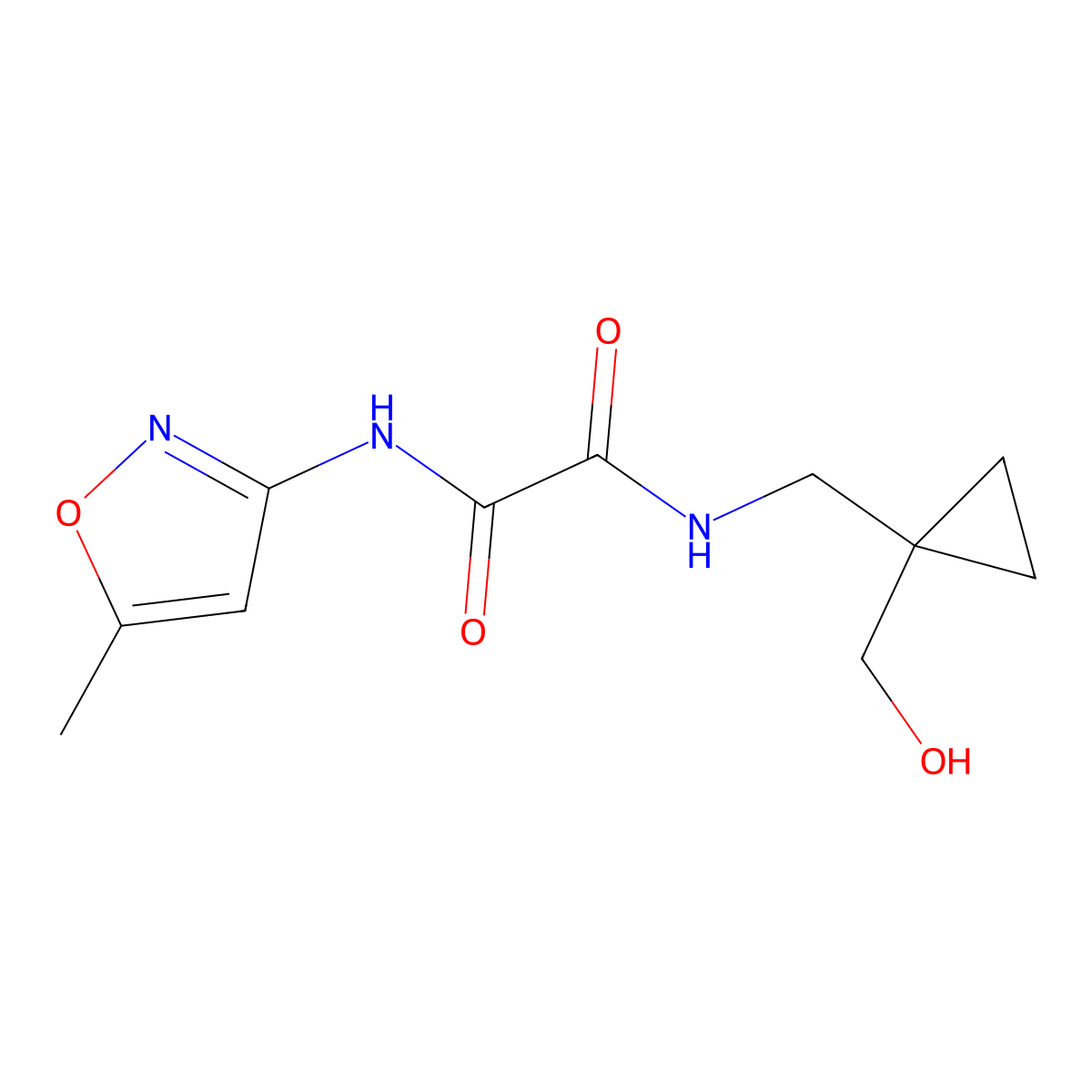 N1-((1-(hydroxymethyl)cyclopropyl)methyl)-N2-(5-methylisoxazol-3-yl)oxalamide molecular structure, CAS 1251685-47-8