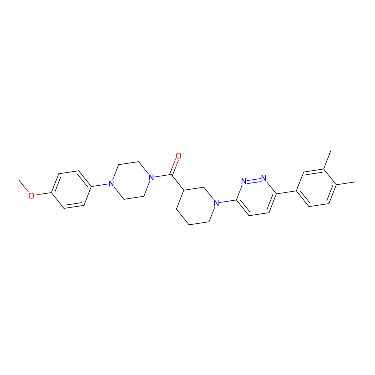 (1-(6-(3,4-Dimethylphenyl)pyridazin-3-yl)piperidin-3-yl)(4-(4-methoxyphenyl)piperazin-1-yl)methanone molecular structure, CAS 1251685-61-6