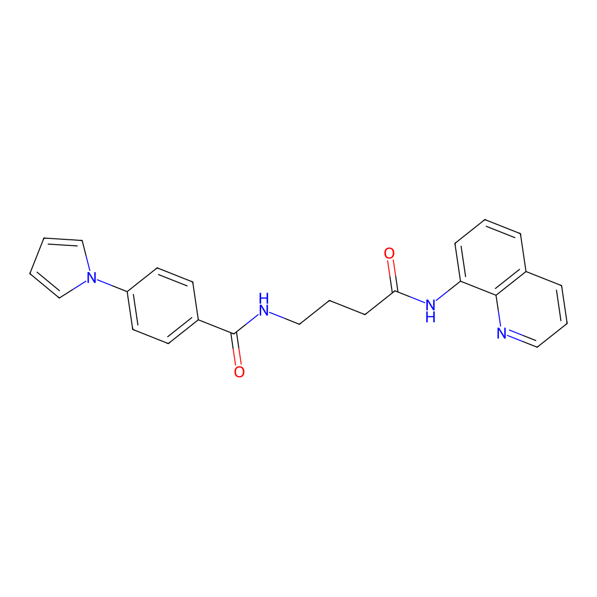 N-(4-oxo-4-(quinolin-8-ylamino)butyl)-4-(1H-pyrrol-1-yl)benzamide molecular structure, CAS 1251685-70-7