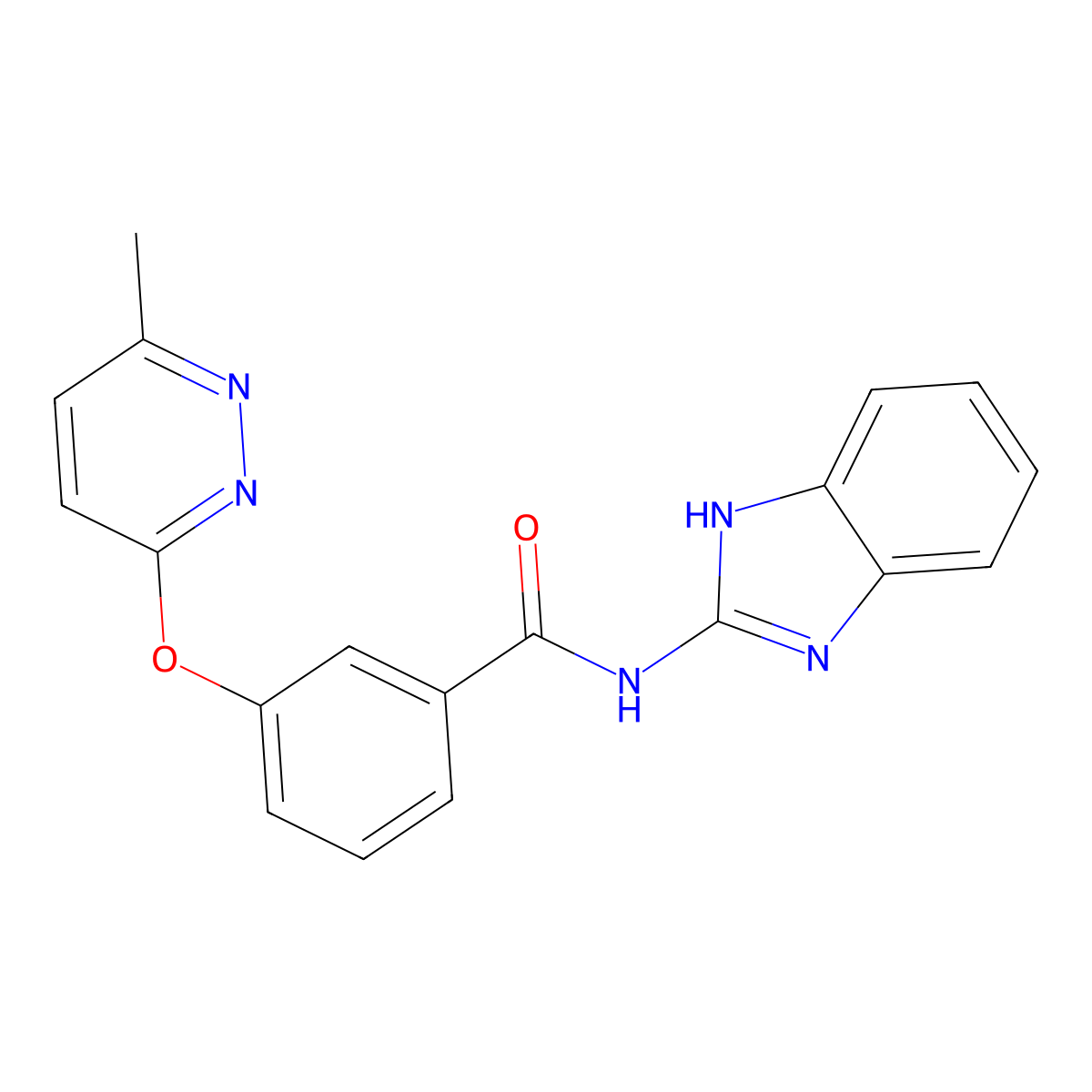 N-(1H-benzo[d]imidazol-2-yl)-3-((6-methylpyridazin-3-yl)oxy)benzamide molecular structure, CAS 1251685-73-0
