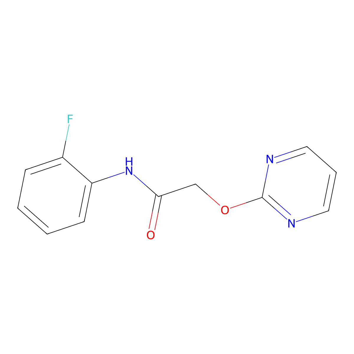 N-(2-fluorophenyl)-2-(pyrimidin-2-yloxy)acetamide molecular structure, CAS 1251685-80-9