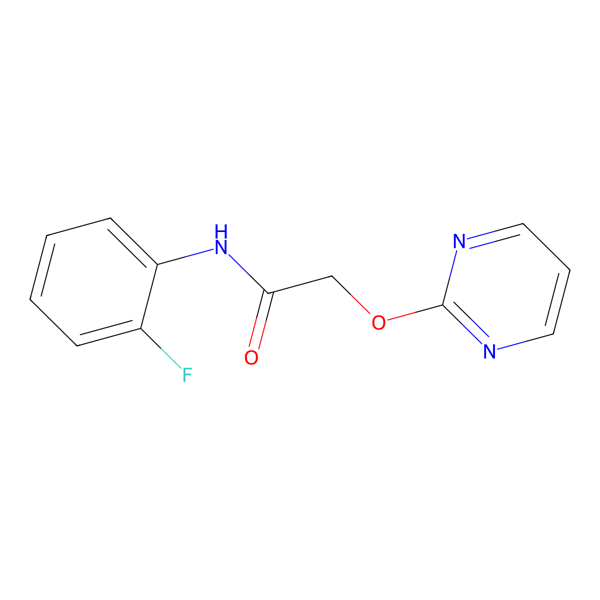 N-(2-fluorophenyl)-2-(pyrimidin-2-yloxy)acetamide molecular structure, CAS 1251685-80-9