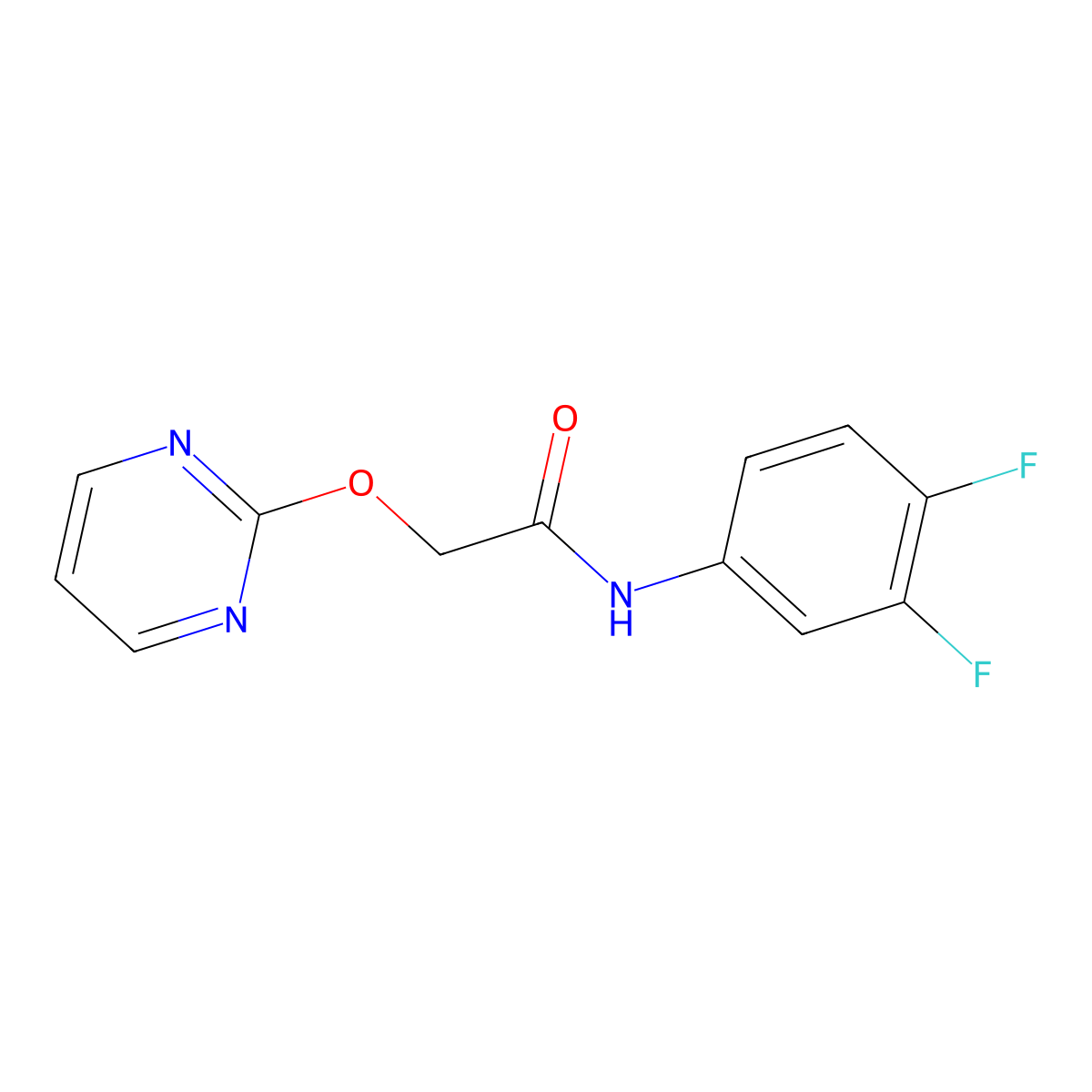 N-(3,4-difluorophenyl)-2-(pyrimidin-2-yloxy)acetamide molecular structure, CAS 1251685-84-3